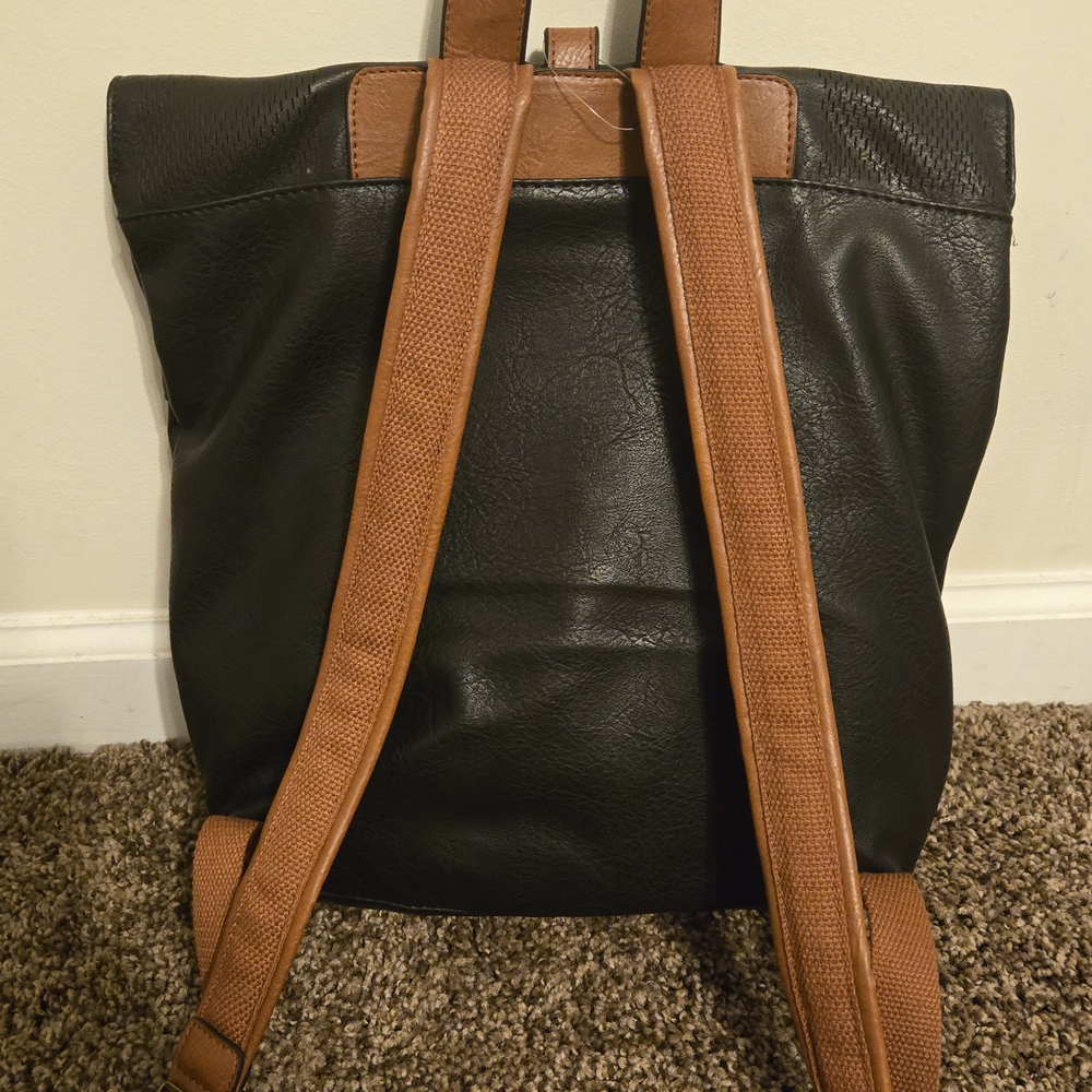 Stylish Black and Brown Men's Backpack - Picture 2 of 3